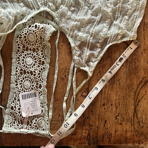 Brand New Free People Green Tank with Lace Back detailing - Picture 6 of 6